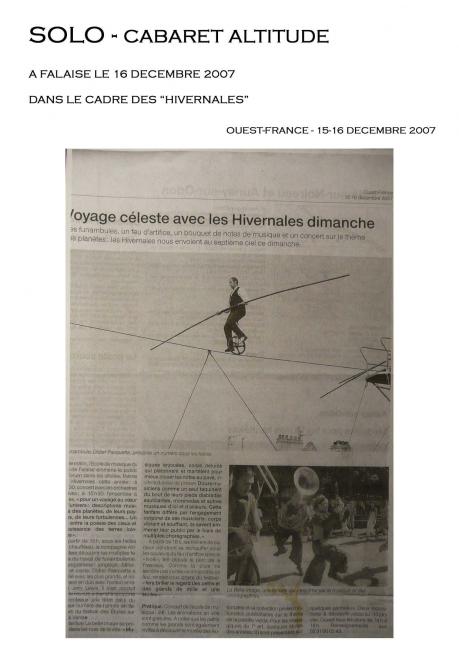 Cabaret Altitude - Article Falaise Ouest France